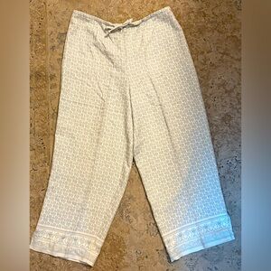 Tommy Bahama Green and White Silk Pants